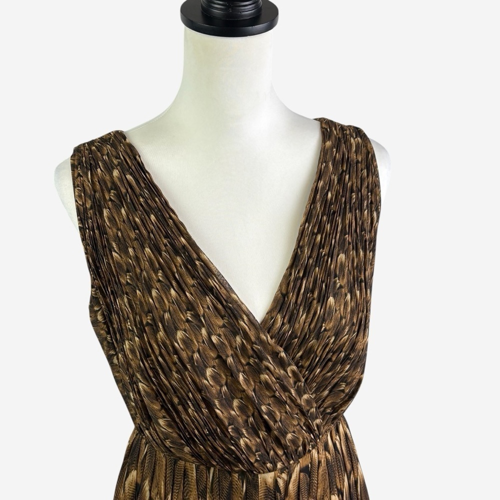 NWT Talbots Sleeveless V-Neck Dress Knee Length Size 8P Brown - Picture 3 of 11